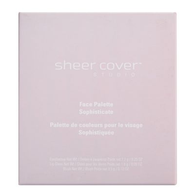 Sheer Cover - Sophisticate Look Face Palette For Eyes, Lips, and Cheeks - with Brush