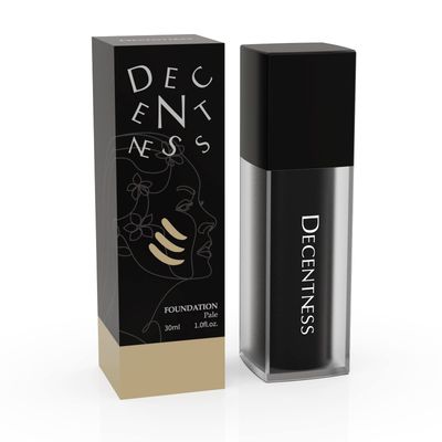 DECENTNESS Flawless Finish Foundation Full Coverage,Matte Creamy Natural,Minimizes Pores And Imperfections,10 Hour Wear Long Lasting,1.0 fl.oz30ml(Pale)