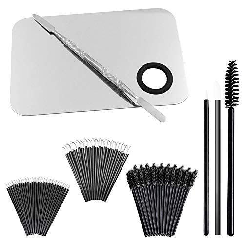 Professional Makeup Palette with Spatula and 150 Pieces Makeup Brush Kit, SourceTon Cosmetic Palette (5.8x 3.9) &amp; Makeup Applicators (Mascara Wands, Lipstick Applicators, Fine Eyeliner Brush)