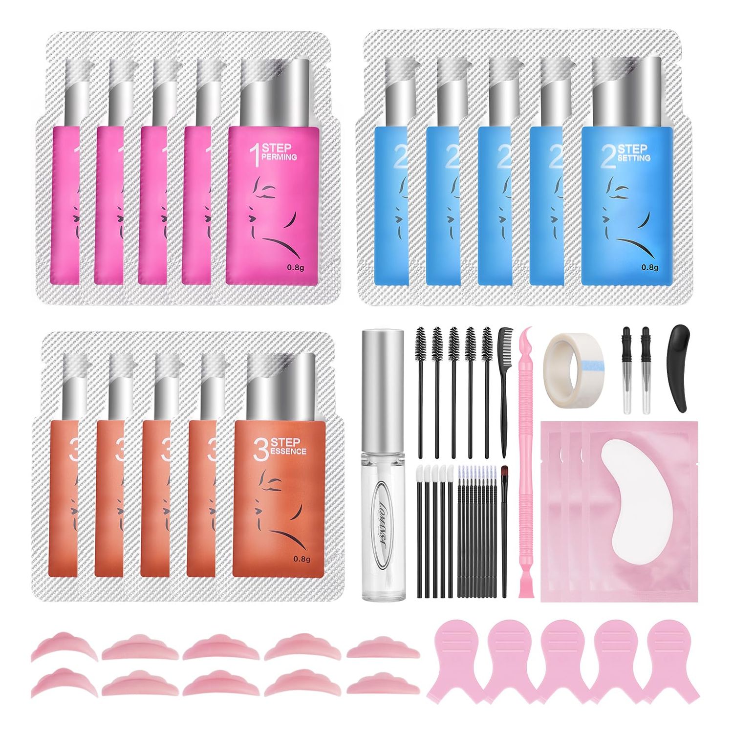 Eyelash Perm Kit Instant Curl Lash Lift Kit Home &amp; Salon Grade with Super Strong Hold Lash Lift Glue, Natural Looking Easy to Use