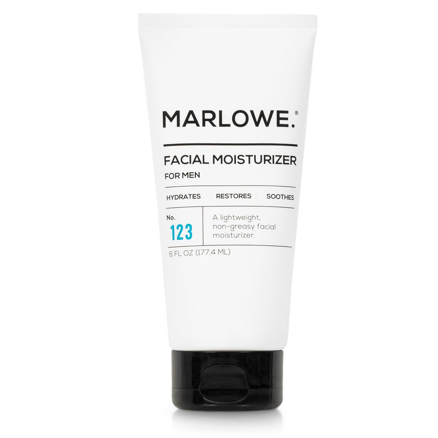 MARLOWE. No. 123 Men&#39;s Facial Moisturizer 6 oz, Lightweight Daily Face Lotion for Men, Includes Natural Extracts to Hydrate, Soothe &amp; Restore, Light Aloe Citron Scent