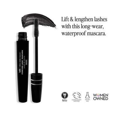 Billion Dollar Brows Forever Lash Mascara, Length &amp; Volume in Seconds, Waterproof Formula, Unique Silicone Wand, Professional Quality, Cruelty Free