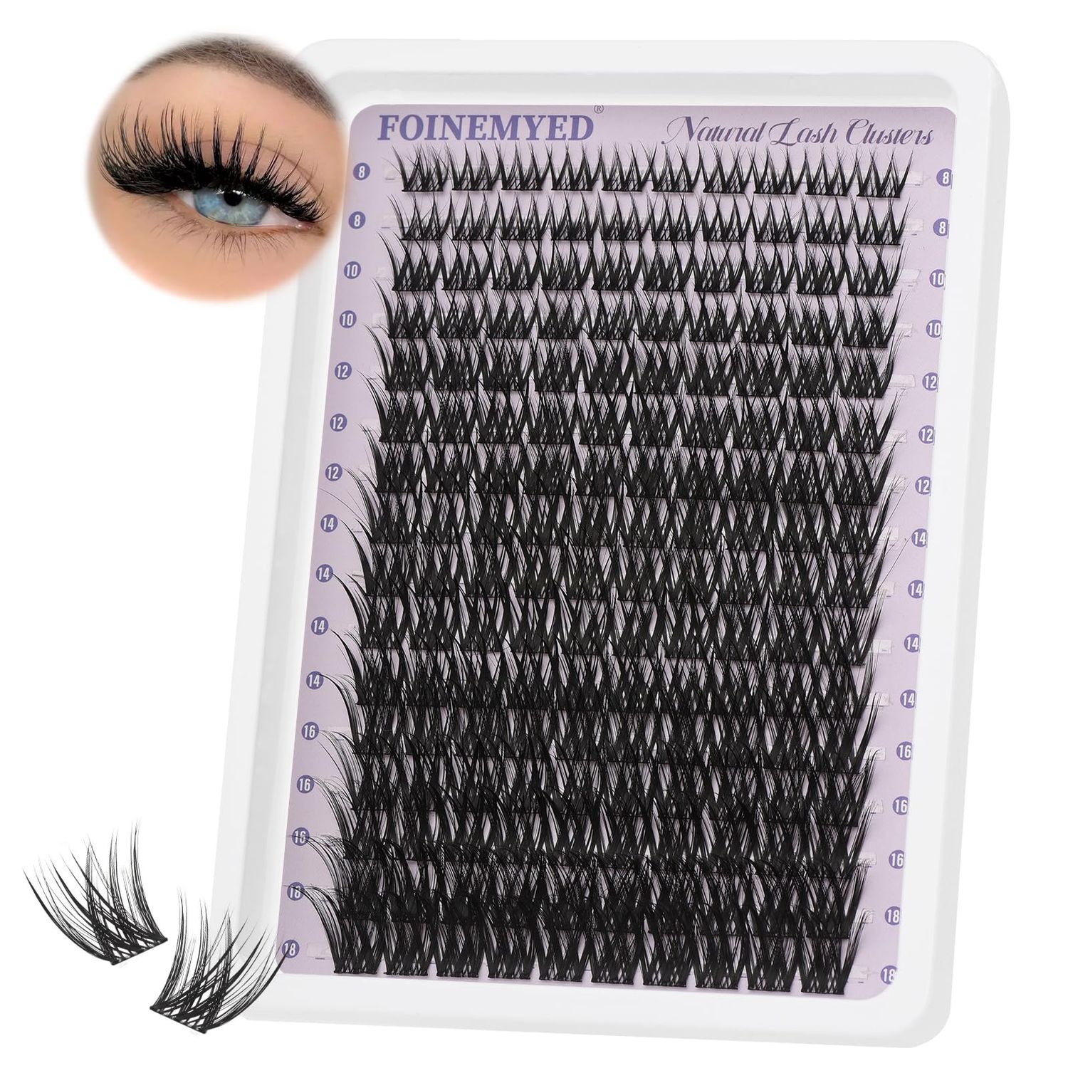 Wispy Lash Clusters Natural Eyelash Clusters 8-18mm Lash Clusters with Thin Band 160Pcs DIY Lash Extensions C Curl Individual Lashes Eyelash Extension DIY at Home by FOINEMYED