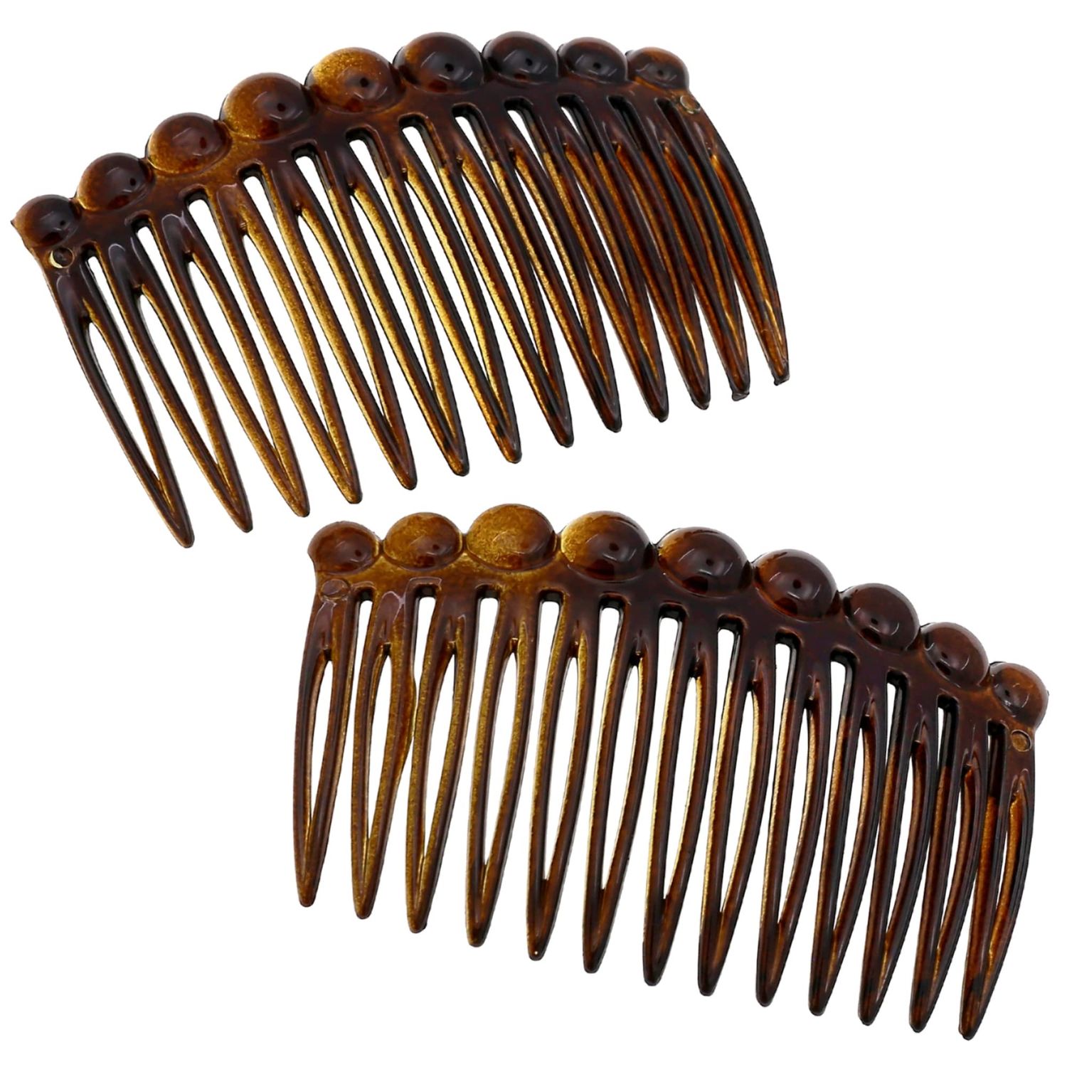 Camila Paris CP332 French Hair Side Comb Small Tortoise Shell French Twist Hair Combs Decorative, Strong Hold Hair Clips for Women Bun Chignon Up-Do Styling Girls Hair Accessories, Made in France