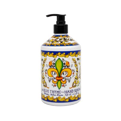 Perugia Italian Deruta Hand Soap - 21.5 fl oz Bottles - 8 pack - Lavendar, Sweet Orange, Lemon Verbana, and Olive Thyme