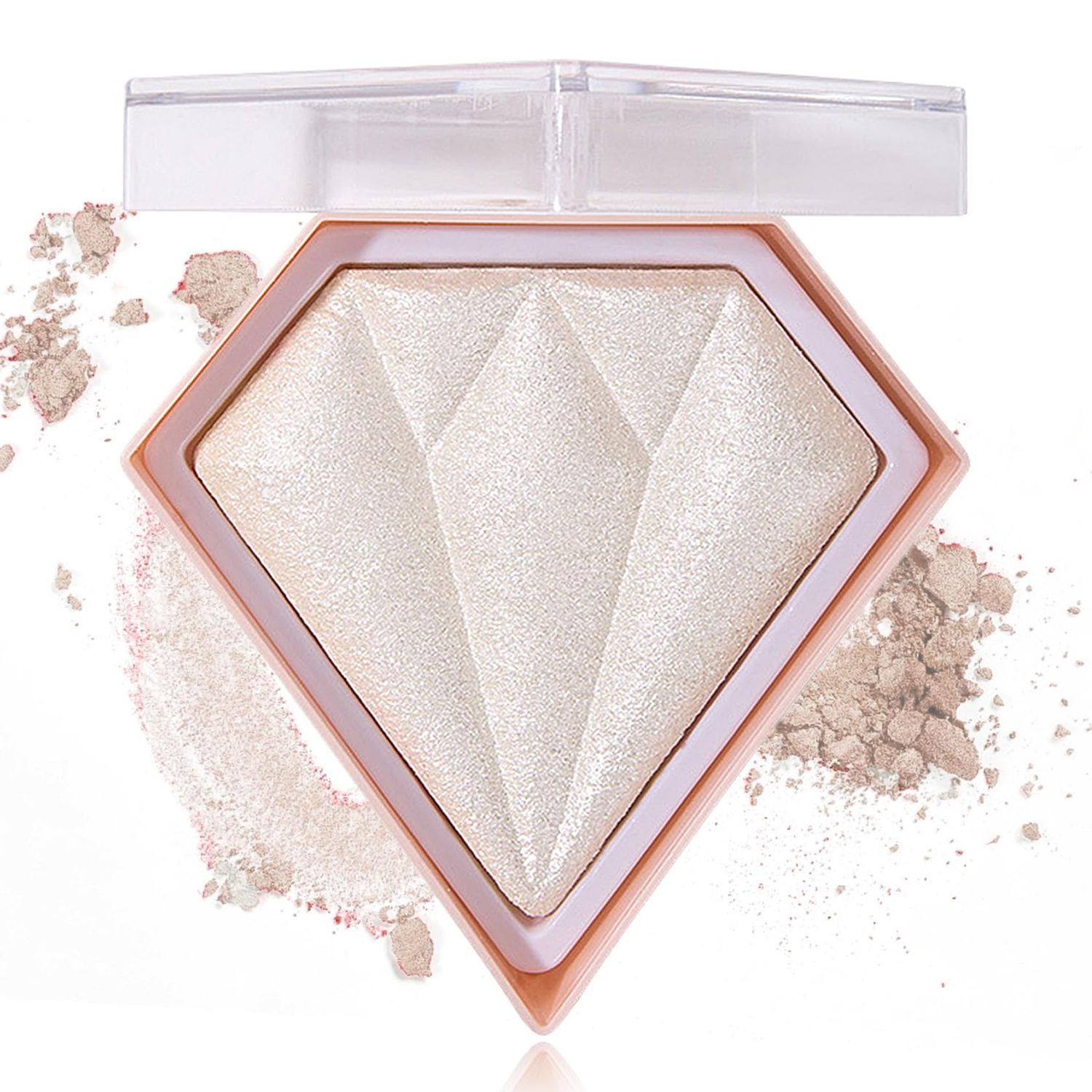 Glitter Blush Shimmer Highlighter Blusher Powder Makeup Face Highlighter Palette,Natural Lasting Shiny Contouring Palette Highlighter Concealer Face Contour Powder Makeup(#01 Pearl White