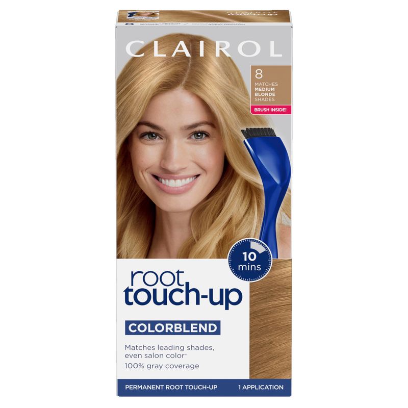 Clairol Root Touch-Up by Nice'n Easy Permanent Hair Dye, 8 Medium Blonde Hair Color, Pack of 1