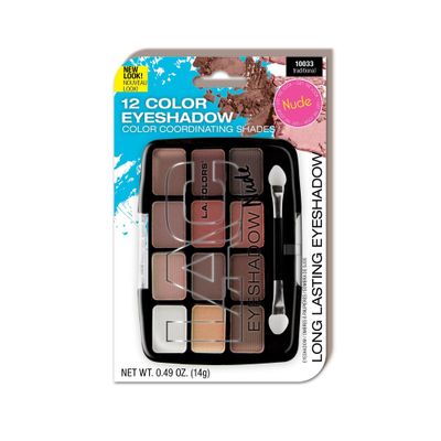 L.A. COLORS 12 Color Eyeshadow Palette (carded), Traditional C10033A