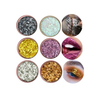 HUDABABY Glitter Eyeshadow Palette for Women - Sparkle and Shine with Sequin Infused Shades (6 Colors-C)