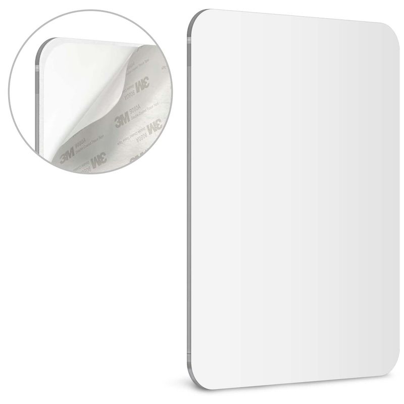 Mavoro Shaving Mirror for Shower - 3M Adhesive Shower Mirror. 7x9in Acrylic Mirror - Unbreakable Mirror with Less Fogging. Sleek Frameless Mirror. Peel and Stick Mirror, Glassless Safety Kids Mirror