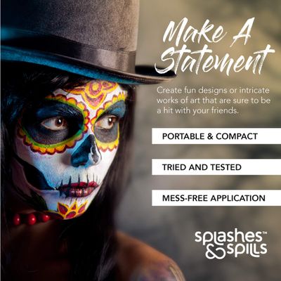 Face and Body Paint Cream, 30ml - Pretend Costume and Dress Up Makeup by Splashes &amp; Spills (Black)