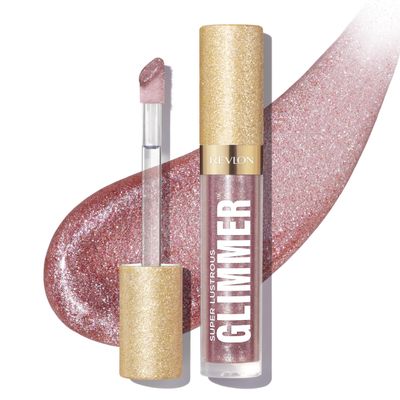 REVLON Super Lustrous Glimmer Gloss, Non-Sticky Lip Gloss, High-Shine Finish, Plant-Based Glitter, 003 Lavender Lust, 0.13 fl oz