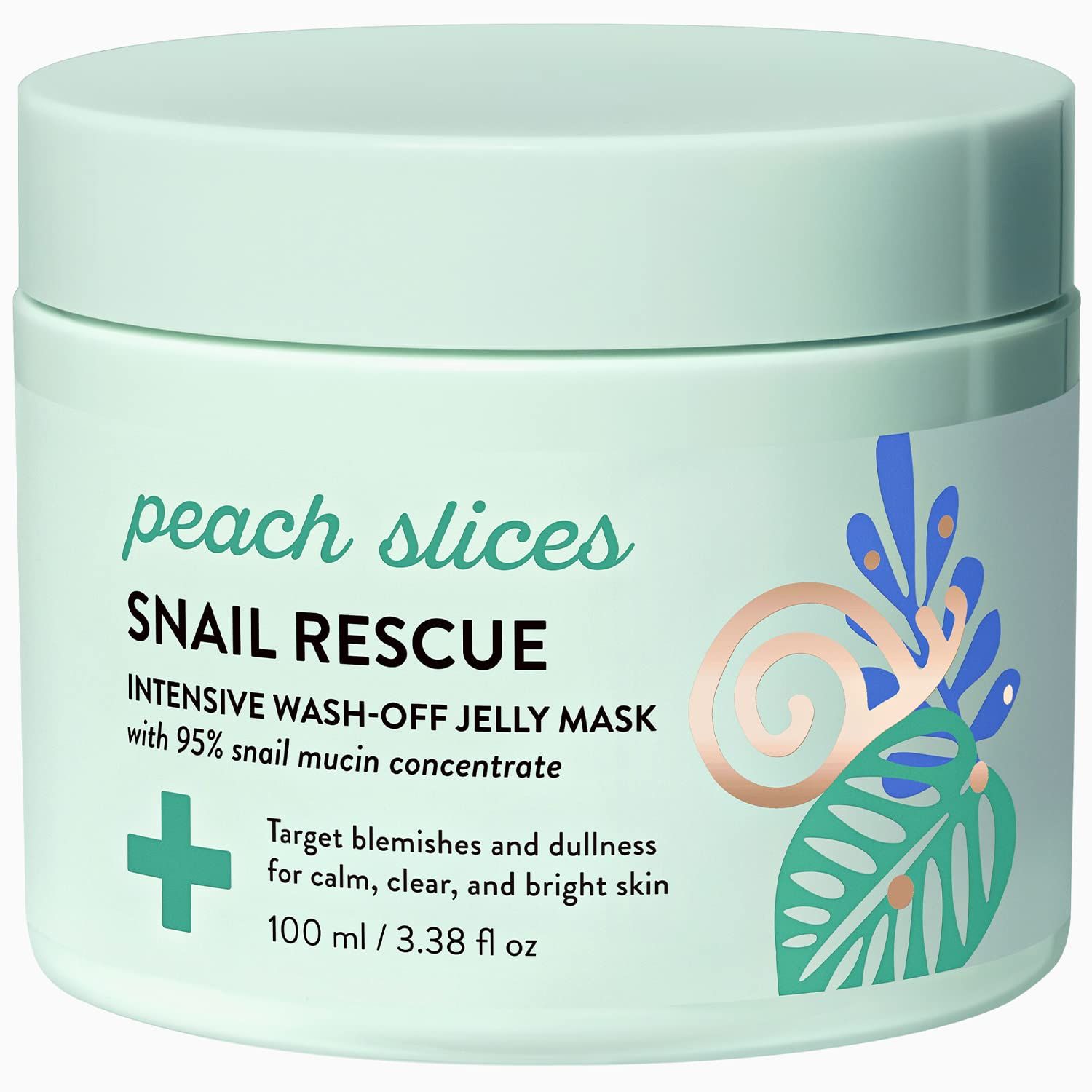 Peach Slices | Snail Rescue Intensive Treatment Wash-Off Face Mask | 95% Snail Mucin | For Dark Spots &amp; Blemishes | Refreshing &amp; Calming Mask | Clear, Radiant, &amp; Hydrated Skin | Skin Care | 3.38 oz
