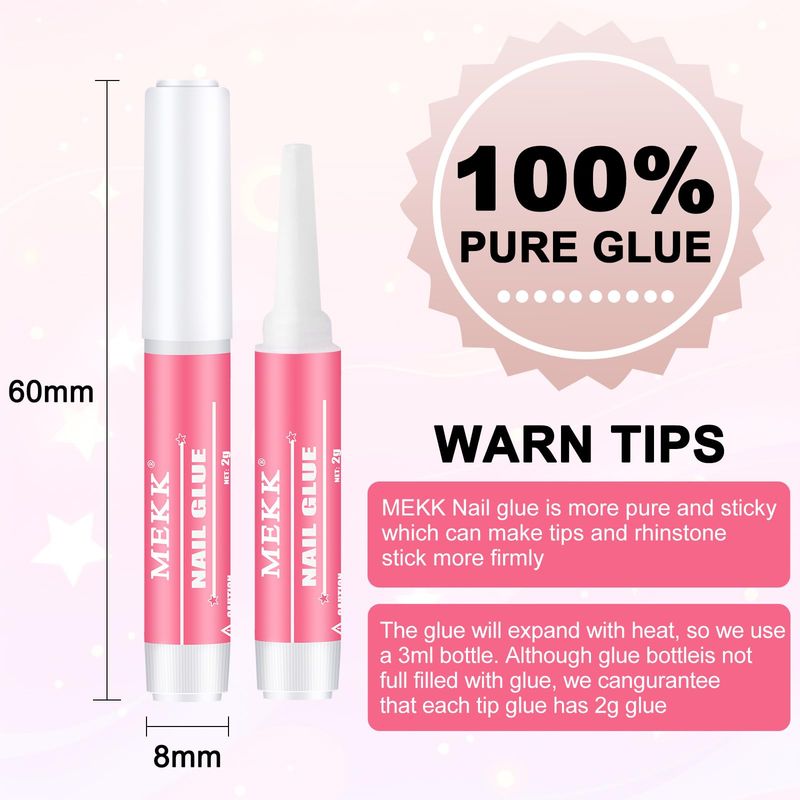 MEKK Nail Glue,Super Strong Nail Glue for Acrylic Nails,Long Lasting Nail Glue for Press Ons,Professional Nail Tip Glue Nail Tech Supplies Adhesive Press On Nail Glue for Nail Tips 0.07OZPCS(12PCS