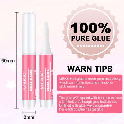 MEKK Nail Glue,Super Strong Nail Glue for Acrylic Nails,Long Lasting Nail Glue for Press Ons,Professional Nail Tip Glue Nail Tech Supplies Adhesive Press On Nail Glue for Nail Tips 0.07OZPCS(12PCS