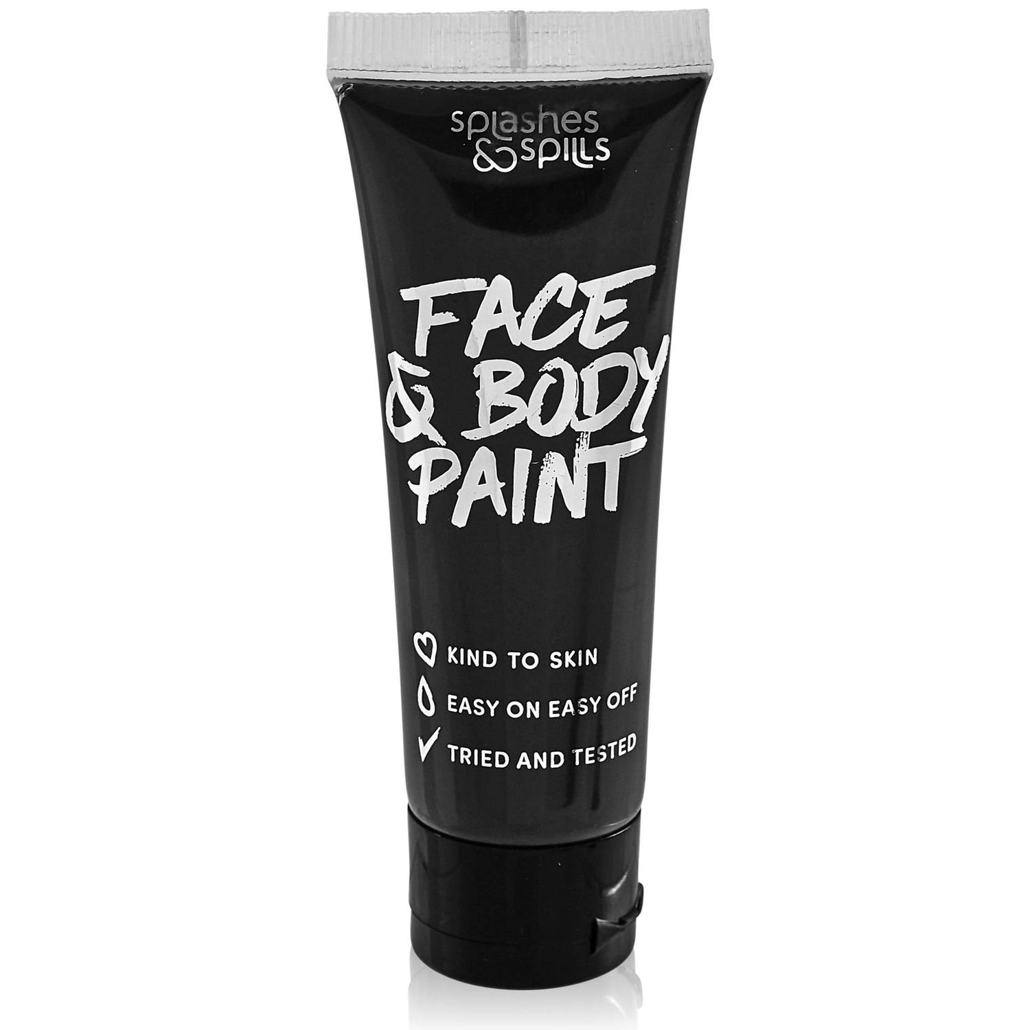 Face and Body Paint Cream, 30ml - Pretend Costume and Dress Up Makeup by Splashes &amp; Spills (Black)