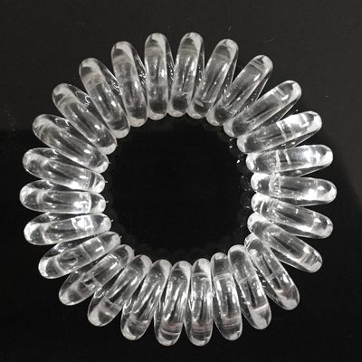RN BEAUTY 27 Pieces Spiral Coil Hair Ties Waterproof Elastic Traceless Ponytail Holders, Colorless 1.58inch (4cm) No Crease Hair Bands