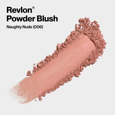 Revlon Powder Blush, Face Makeup Stocking Stuffers for Women, Buildable Color, Lightweight &amp; Smooth Finish, 006 Naughty Nude, 0.17 oz