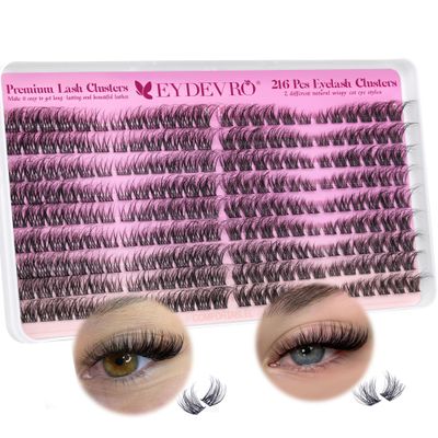 Wispy Lash Clusters Natural Eyelash Clusters Left &amp; Right Fluffy Cluster Lashes 2 Styles Individual Lashes Cluster Eyelash Extensions 8-18mm Mixed DIY Lash Extensions by EYDEVRO