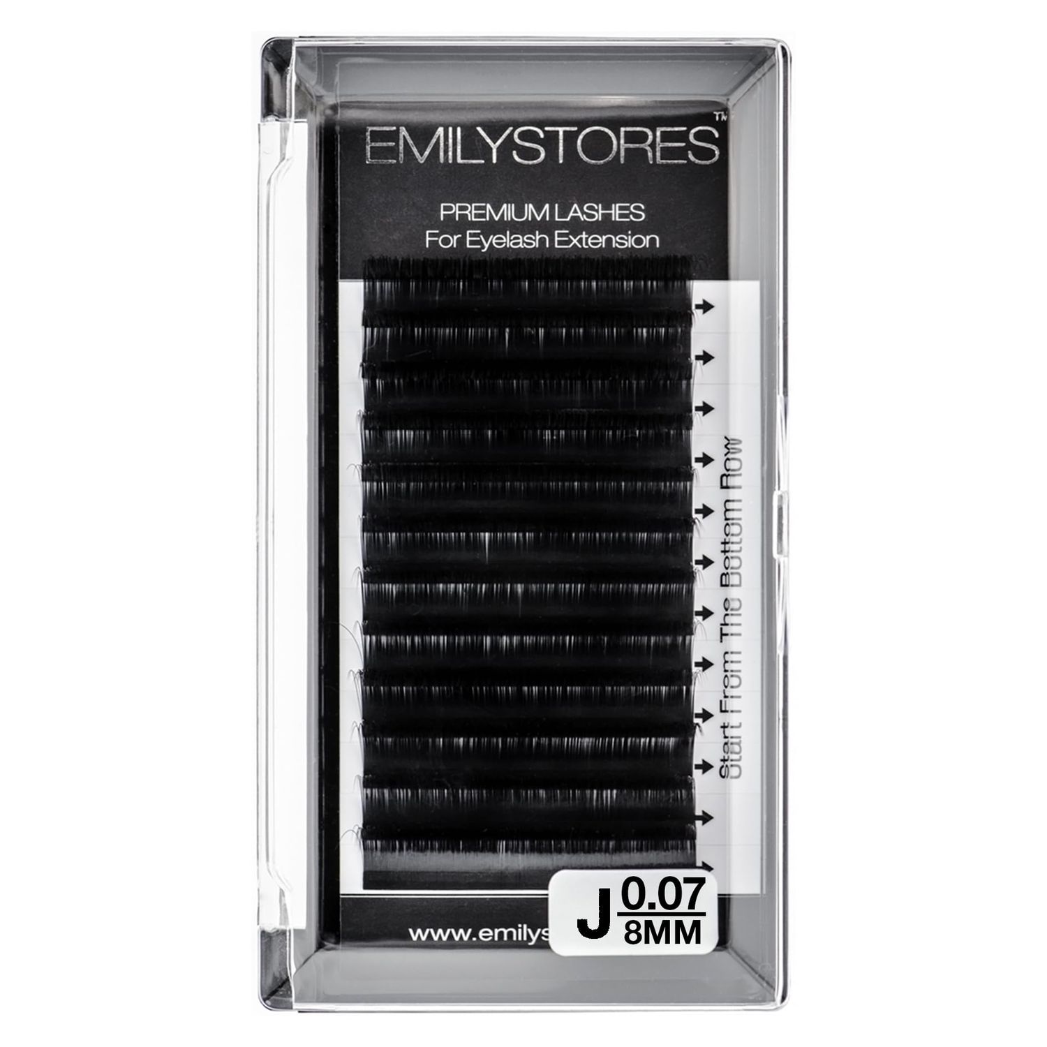 EMILYSTORES Lash Extensions 0.07mm Thickness J Curl Length 8mm Natural Looking Easy Fan Eye Lashes For Eyelash Extensions(0.07,J,8mm)