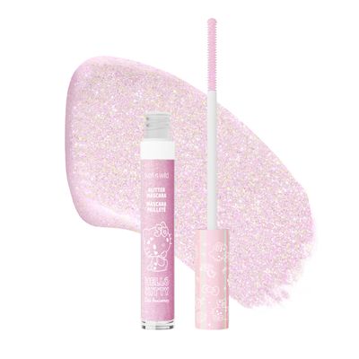 wet n wild Hello Kitty Glitter Mascara &amp; Lash Curler Set - Unbeatable Multi-Functional Duo with Iridescent Pink Glitter, Cruelty-Free &amp; Vegan