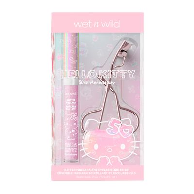 wet n wild Hello Kitty Glitter Mascara &amp; Lash Curler Set - Unbeatable Multi-Functional Duo with Iridescent Pink Glitter, Cruelty-Free &amp; Vegan