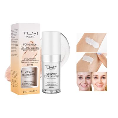 TLM Color Changing Foundation for Color Correction, Even Skin Tone and Coverage of Imperfections for a Natural Facial Look, includes SPF15 Foundation, Full Coverage Foundation 1.0floz