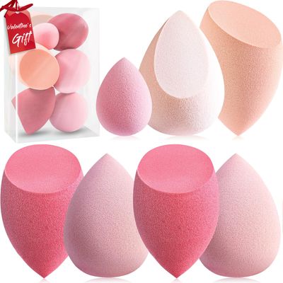 Makeup Sponge Set Foonbe Blender Sponges 7 Pcs for Liquid, Cream, and Powder, Latex Free, Multi colored Beauty Sponges with 1 Mini Sponge, Vegan &amp; Cruelty-Free,Ideal Gifts for Women on Valentine&#39;s Day