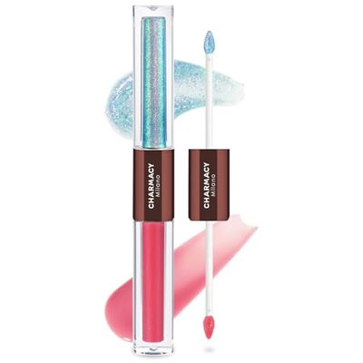 CHARMACY 2 In 1 Multichrome Moisturizing Lip Gloss, Double Head Liquid Lipstick, Mirror Waterproof Long Lasting No Fading Lip Balm, Hydrating Lip Plumper Waterlight Glossy Makeup #004