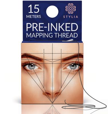 Microblading Supplies Pre-Inked Eyebrow Mapping String - 15 Meters - Ultra-Thin, Mess-Free Thread, Create a Crisp, Spot-on Brow Map Every Time - Hypoallergenic, Cosmetic Grade For Permanent Makeup