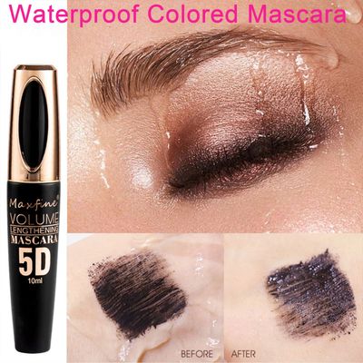 MIESCHER White Mascara for Eyelashes, Waterproof Colored Mascara Long Lasting Eye Lash Mascara 5D Silk Fiber Lash Lengthening Smudge-Proof, Curling, Defining, Volume Color Mascara Makeup Stage Use