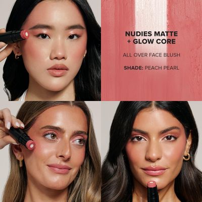 Nudies Matte  Glow Core All Over Face Blush Color - Peach Pearl
