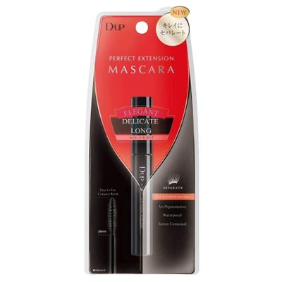 D-UP Lash Extension Mascara, Volume Long Mascara Brush with Fluffy False Curly Lash Effect, Waterproof &amp; Smudge Resistant Eye Makeup, Japanese Washable Eyelash Mascara Extension, Black