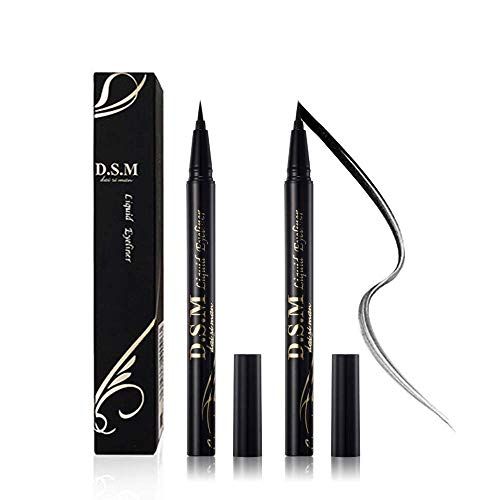 SEILANC Waterproof Liquid Eyeliner Long Lasting&amp;Smudgeproof Eye Liner 2 Packs Precise Eyeliner Pen for All Day with Slim Tip, Black