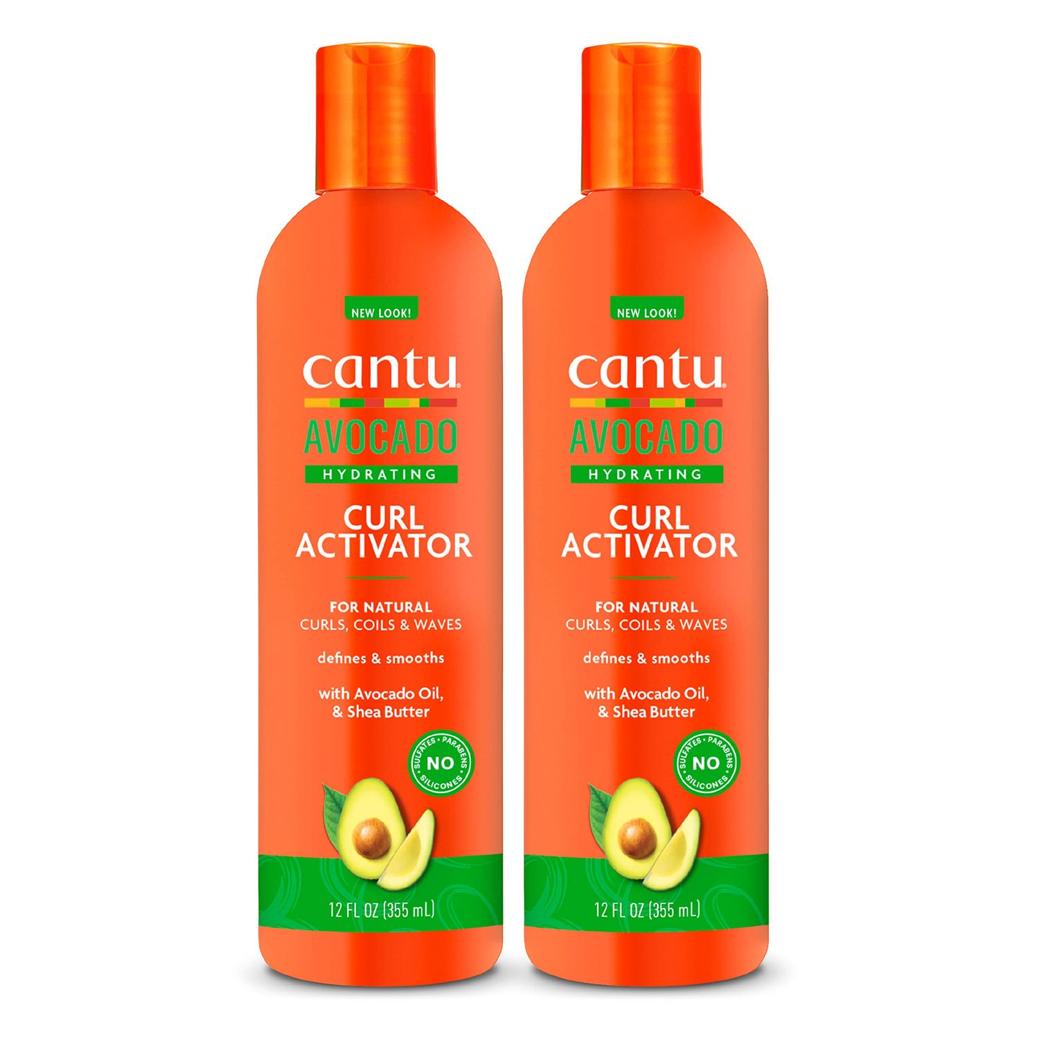 Cantu Avocado Hydrating Curl Activator Cream with Pure Shea Butter, 12 oz (Pack of 2) (Packaging May Vary)