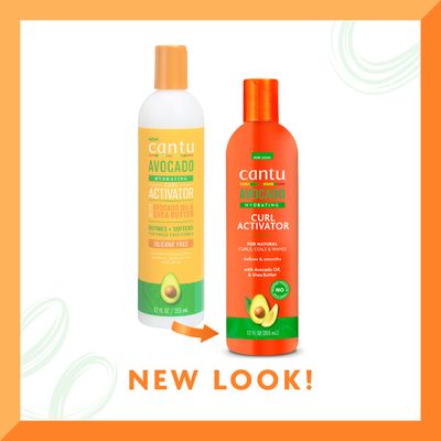 Cantu Avocado Hydrating Curl Activator Cream with Pure Shea Butter, 12 oz (Pack of 2) (Packaging May Vary)