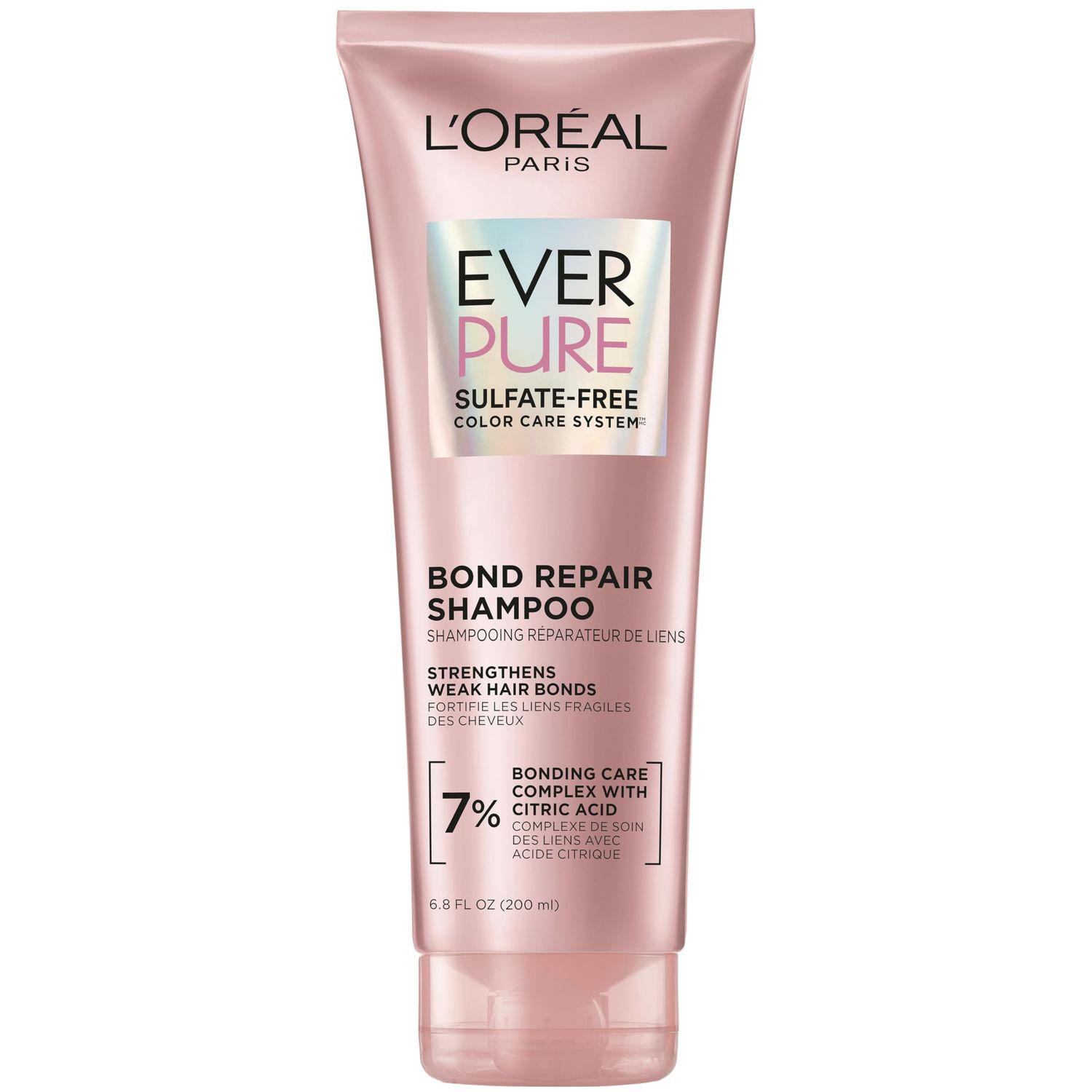 L&#39;Oreal Paris Bonding Shampoo for Color Treated Hair, Strengthens and Repairs Weak Hair Bonds, Sulfate Free &amp; Vegan Hair Care, EverPure, 6.8 Fl Oz