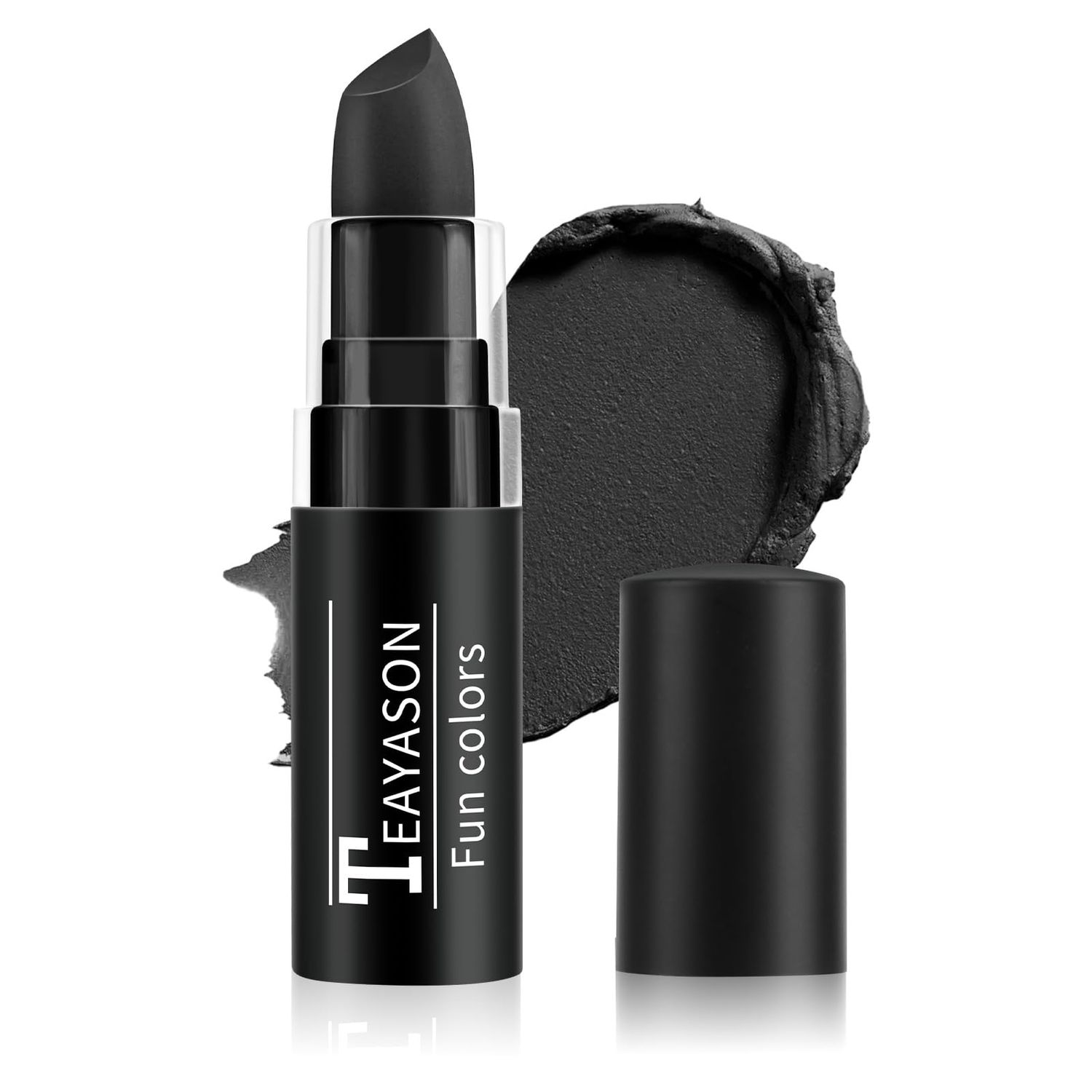 FIVEFULU Black Face Body Paint Stick, Matte Black Lipstick Football Baseball Eye Black Stick Pen, Long Lasting Black Face Makeup for Halloween Zombie Clown Vampire Skeleton Skull Joker Cosplay Makeup