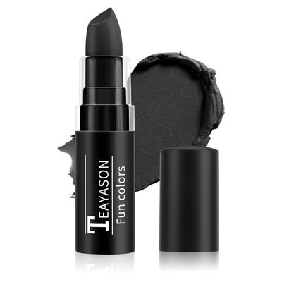 FIVEFULU Black Face Body Paint Stick, Matte Black Lipstick Football Baseball Eye Black Stick Pen, Long Lasting Black Face Makeup for Halloween Zombie Clown Vampire Skeleton Skull Joker Cosplay Makeup