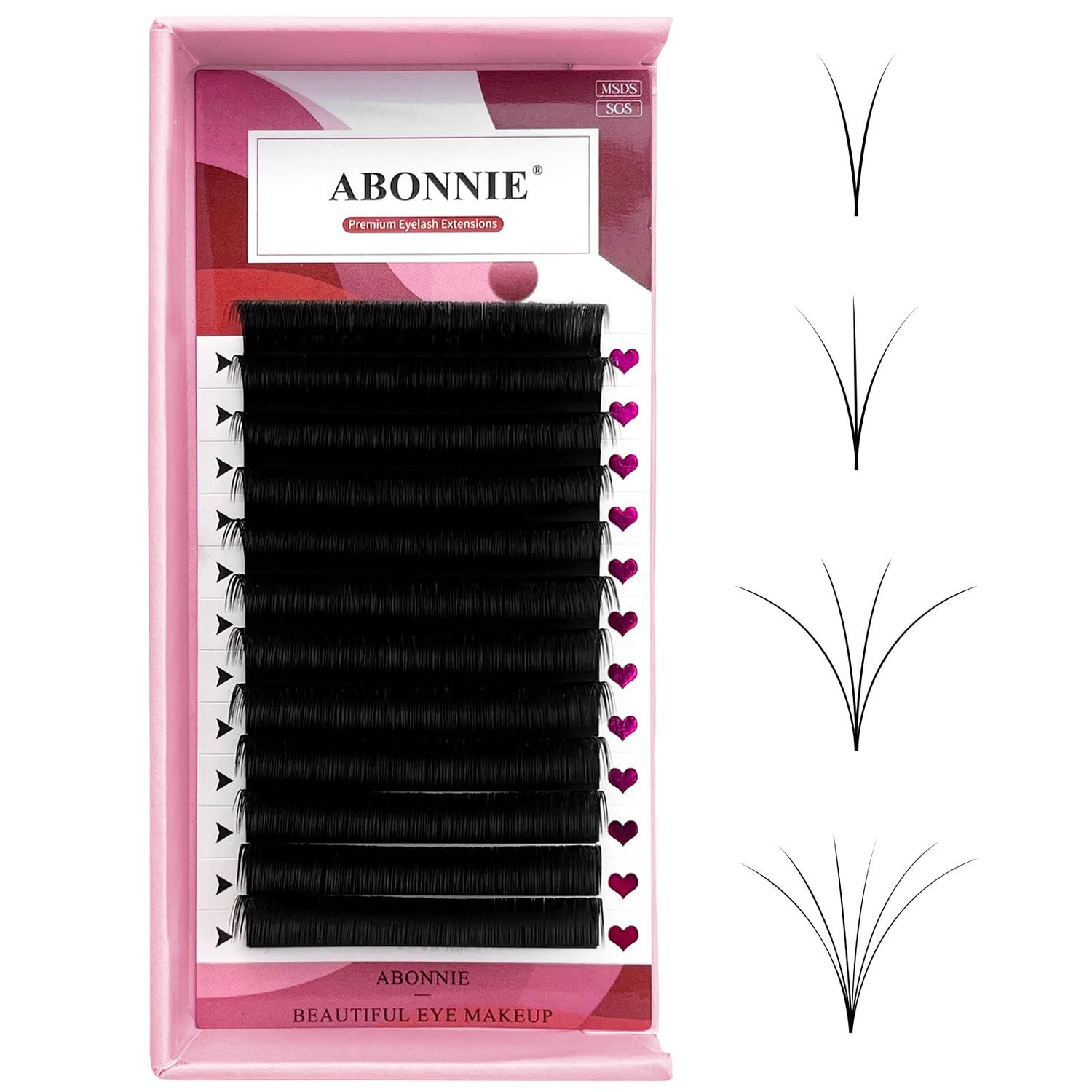 ABONNIE Easy fan lash extensions, Rapid Blooming Volume lash extensions, CC Curl cashmere Fan lash extensions, 0.05 Thickness 16mm Length Self Fanning Volume Lashes extension (CC-0.05,16mm)