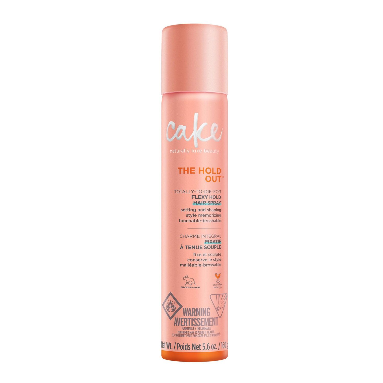 Cake Beauty Hairspray, The Hold Out - For Brushable, Touchable, Flexible Hold &amp; Soft Volume - Vitamin E &amp; Abyssinian Oil - For All Hair Types- 5.6 Oz.