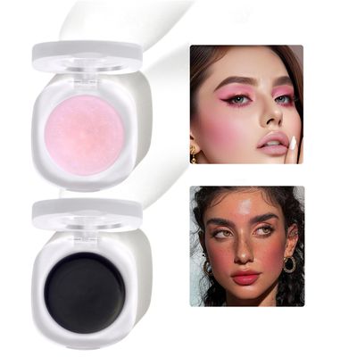 Color Changing Blush,Magical Temperature Change Powder Blusher Cream For Cheeks Eyes And Lips Tint Makeup,Lasting Moisturizing Rouge, Brightening, High Gloss Black Powder Blusher Cream (PinkRose)