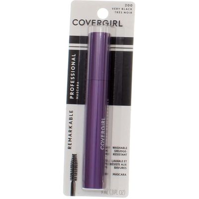 CoverGirl Professional Remarkable Washable Mascara, Very Black 200 0.30 oz (Pack of 3)