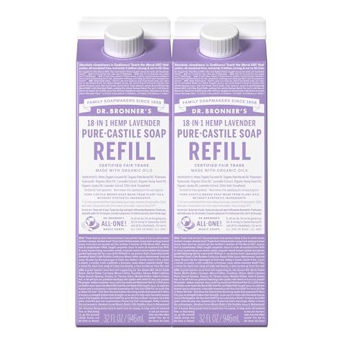 Dr. Bronner&#39;s Pure-Castile Liquid Soap Refill (Lavendar 32oz, Pack of 2)