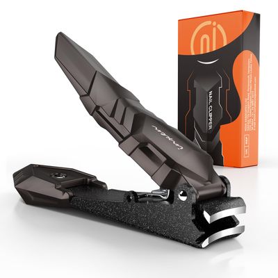 INXEN Nail Clippers for Men with Catcher - No Splash, Self-Collecting Premium Steel Clippers for Fingernails &amp; Toenails, Perfect for Men &amp; Women, Great Gadget &amp; Stocking Stuffer Gift for Men