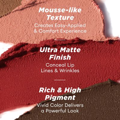 ITY Velvet Matte Finish Lip Stain-Mousse Textured Lip Clay, Red Shade, Conceals Lip Lines, Rich Pigment Lip Tint Lipsticks,4g (0.14 oz) in Radiance.