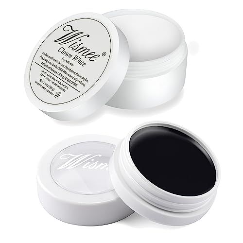 Wismee Black  White Face Body Paint,Halloween Cosplay SFX Makeup Clown Joker Zombie Vampire Costume Fantasy Makeup Foundation Fancy Dress Up Cosmetics Set Oil Painting Art