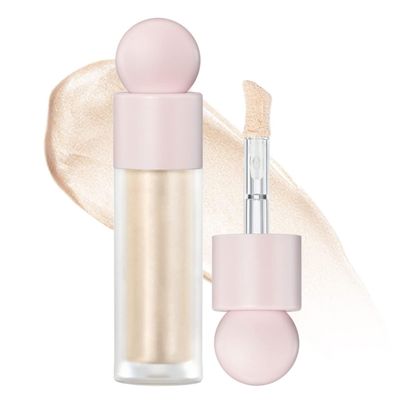 Hocossy Liquid Highlighter Natural Glow For Face &amp; Body, Waterproof Moisturizing Light Liquid Luminizer For Long Lasting Shimmer, Contour Highlighter Stick Easy to Apply with Cushion Applicator