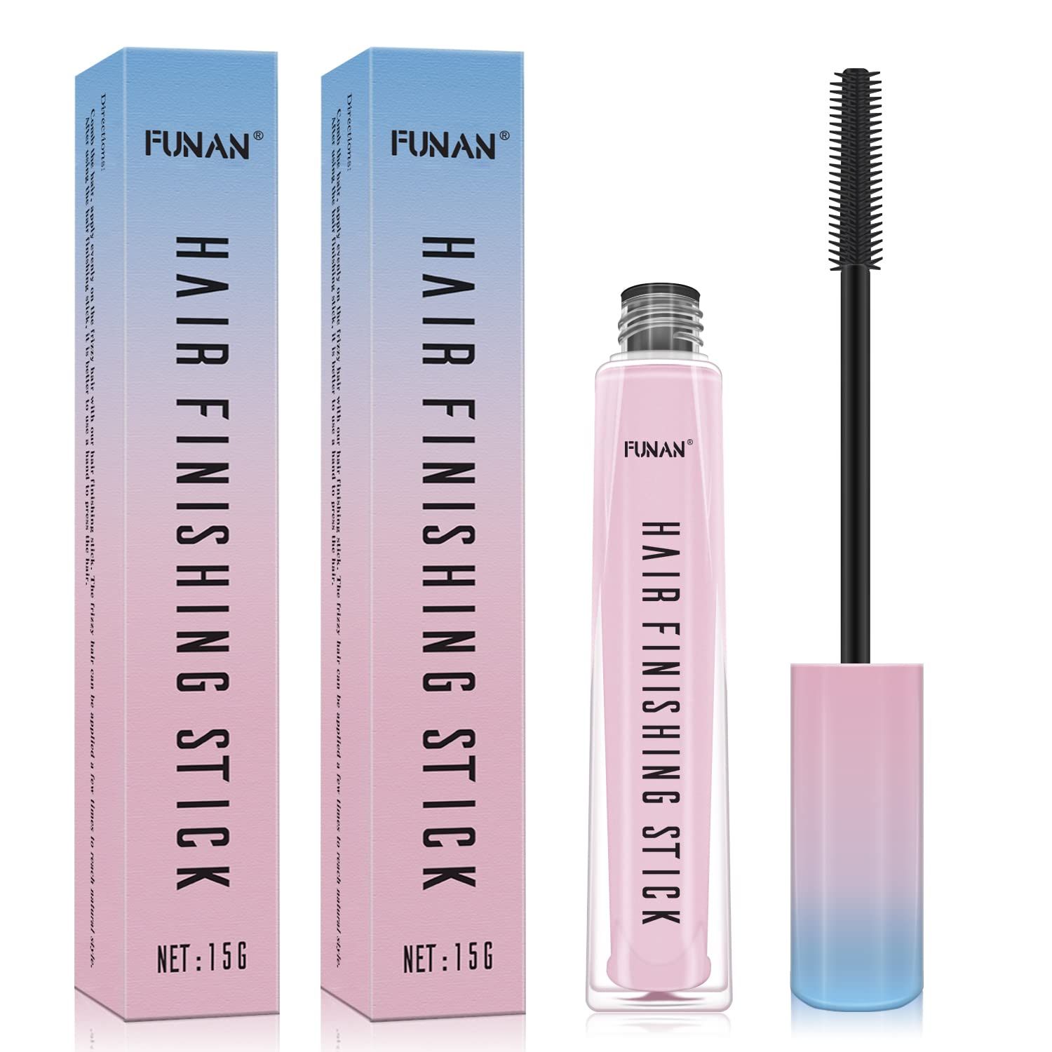 FUNAN Hair Finishing Stick 2 Pack for Small Broken Hair CreamGel for Women Naturally Refreshing, Non-Greasy and Non-Sticky