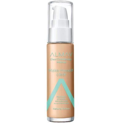 Almay Clear Complexion Makeup, Matte Finish Liquid Foundation with Salicylic Acid, Hypoallergenic, Cruelty Free-Fragrance Free, Dermatologist Tested, 510 Natural Ochre, 1.0 oz